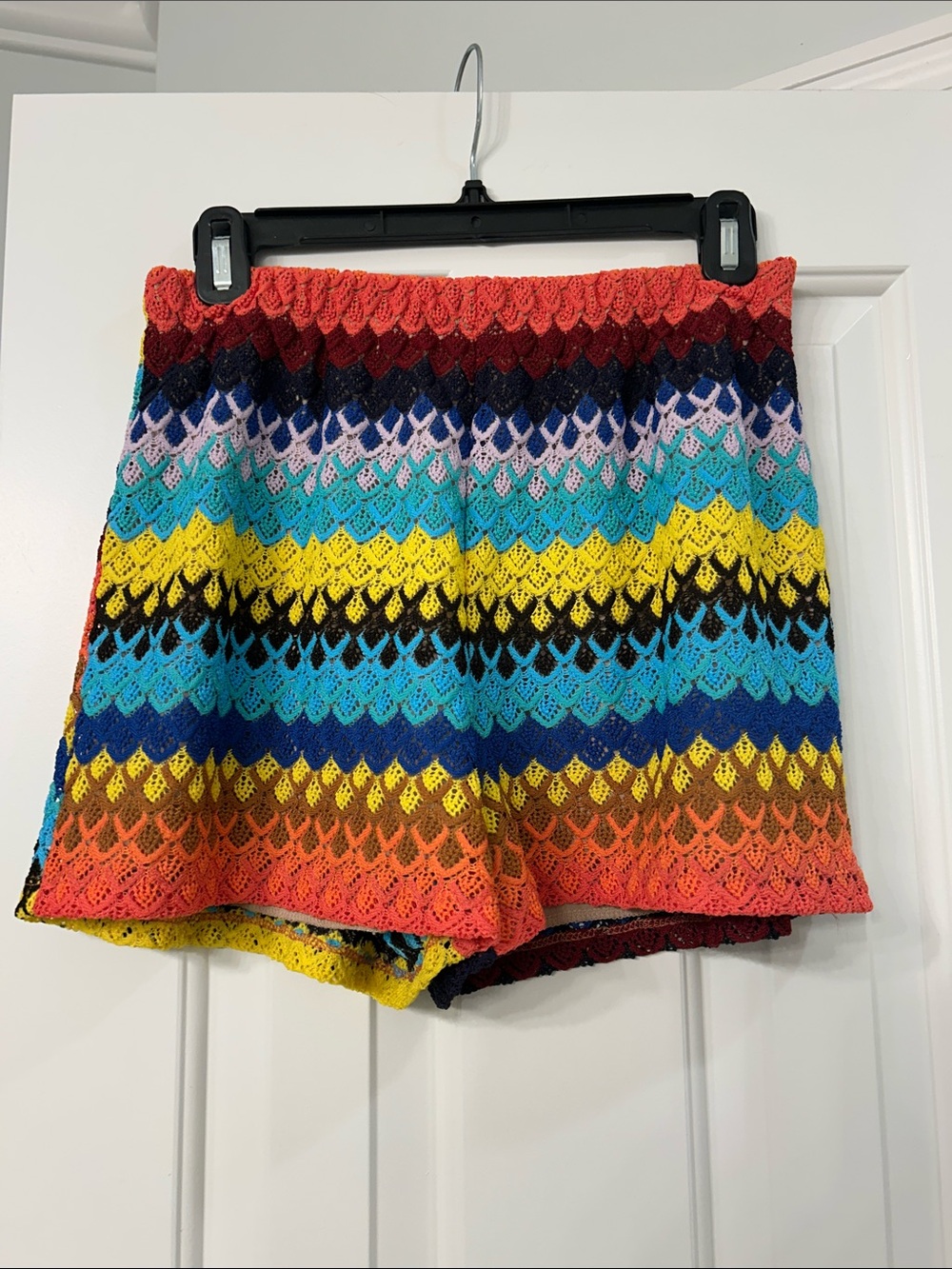 Karlie Multicolor Crochet Knit Shorts